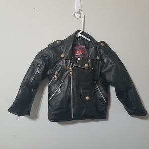KIDS Vegan Leather Moto Jacket Boys Girls Size 4 B